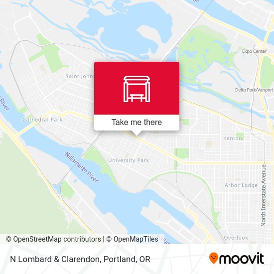 N Lombard & Clarendon map