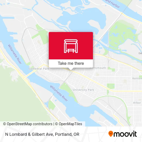 N Lombard & Gilbert Ave map