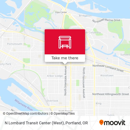 N Lombard Transit Center (West) map