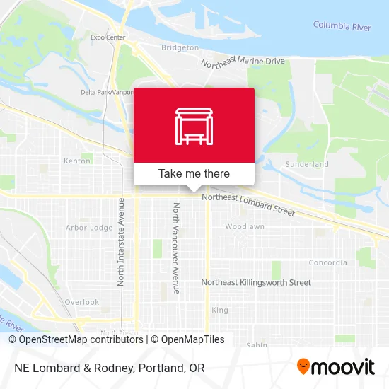NE Lombard & Rodney map