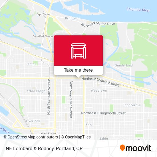 NE Lombard & Rodney map
