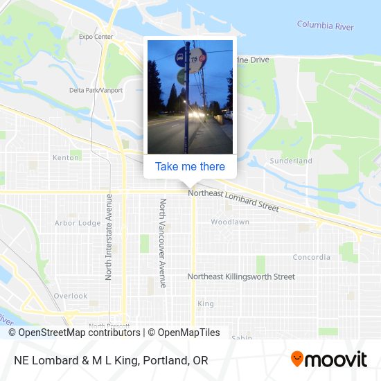 NE Lombard & M L King map