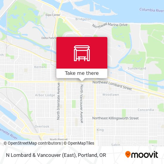 N Lombard & Vancouver (East) map