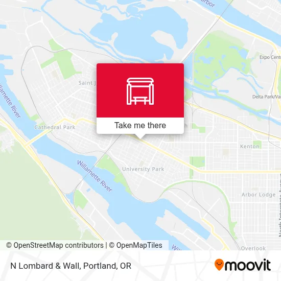 N Lombard & Wall map