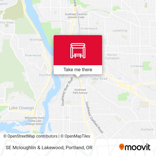 SE Mcloughlin & Lakewood map
