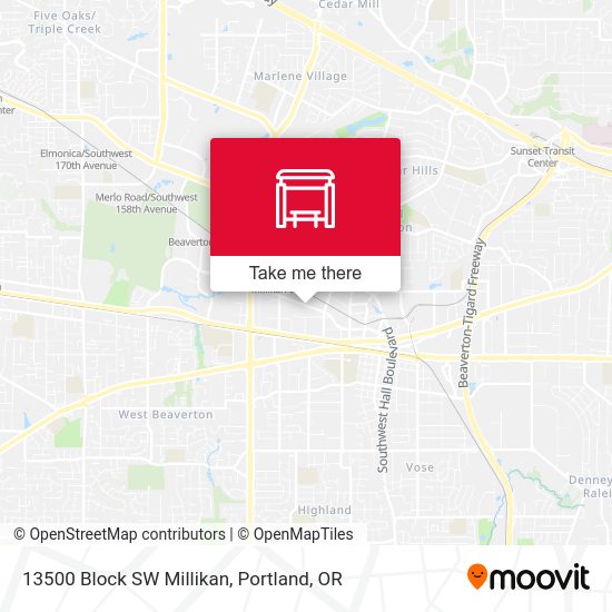 13500 Block SW Millikan map