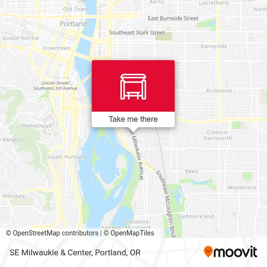 SE Milwaukie & Center map