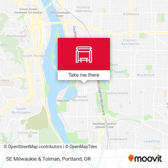 SE Milwaukie & Tolman map