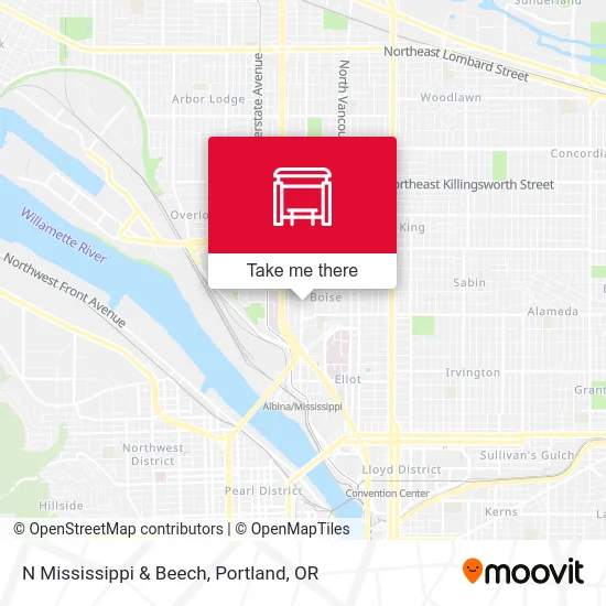 N Mississippi & Beech map