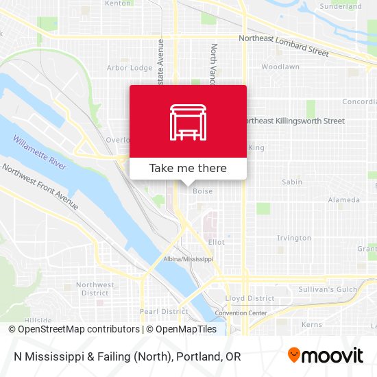 N Mississippi & Failing (North) map