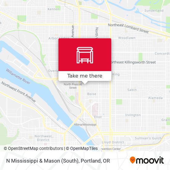 N Mississippi & Mason (South) map