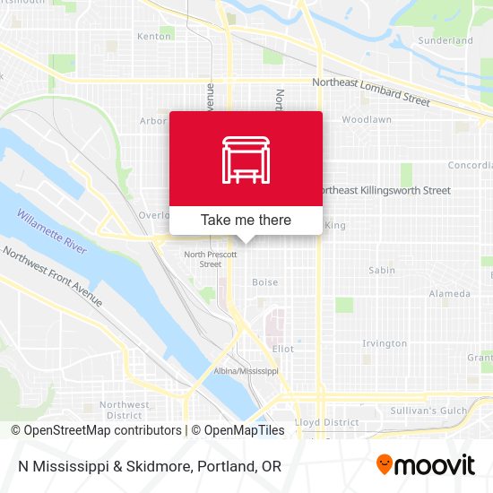 N Mississippi & Skidmore map