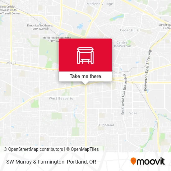 SW Murray & Farmington map