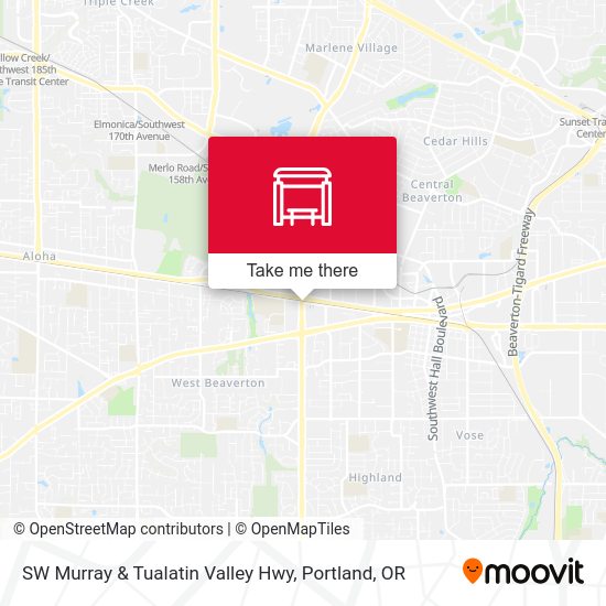 SW Murray & Tualatin Valley Hwy (North) map