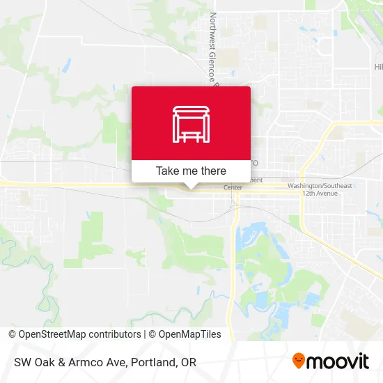 SW Oak & Armco Ave map