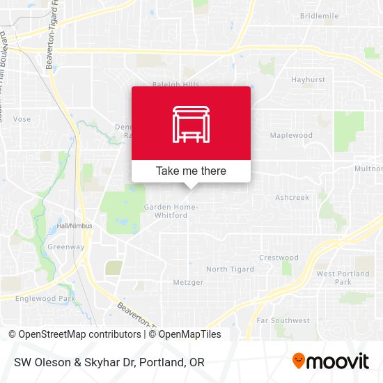 SW Oleson & Skyhar Dr map