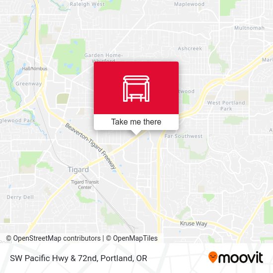 SW Pacific Hwy & 72nd map