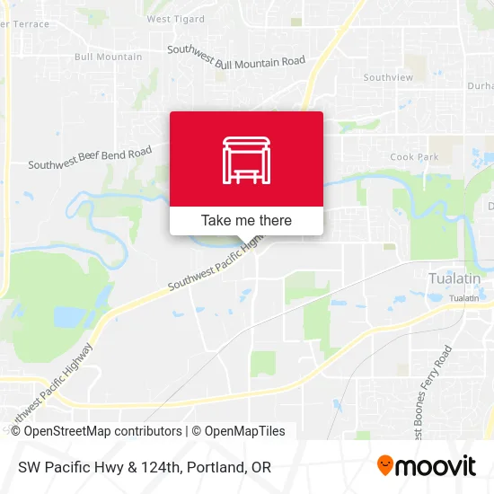 SW Pacific Hwy & 124th map