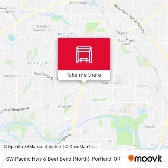 SW Pacific Hwy & Beef Bend (North) map