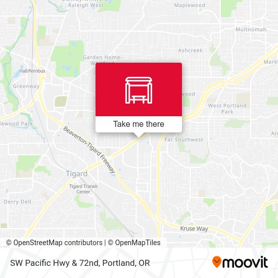 SW Pacific Hwy & 72nd map