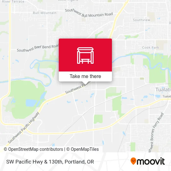 SW Pacific Hwy & 130th map