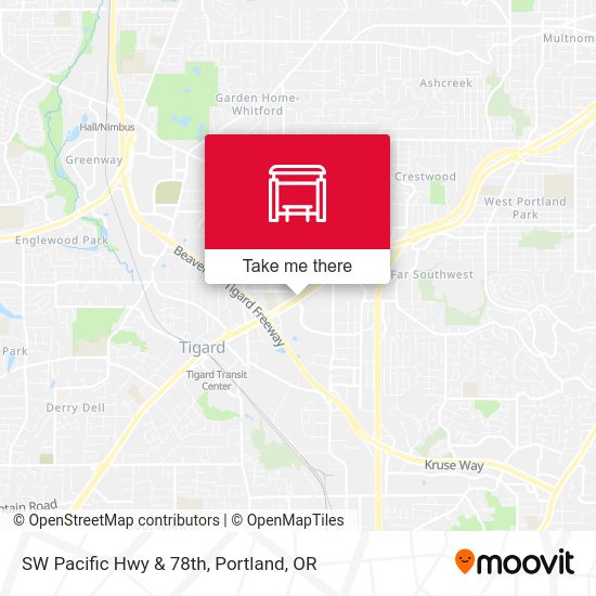 SW Pacific Hwy & 78th map