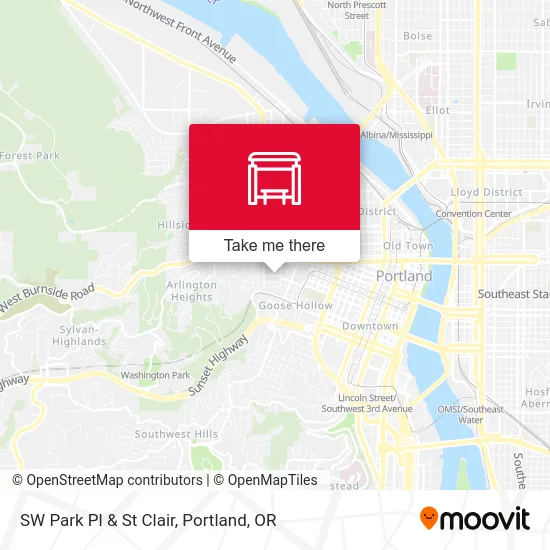 SW Park Pl & St Clair map