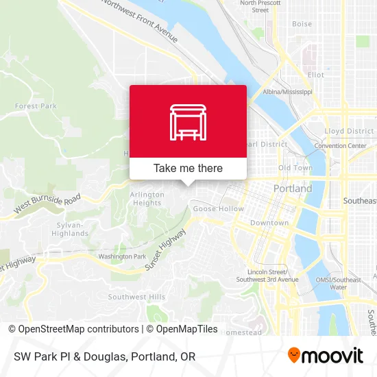 SW Park Pl & Douglas map