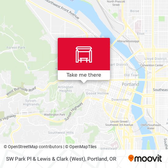 SW Park Pl & Lewis & Clark (West) map