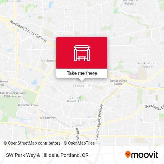 SW Park Way & Hilldale map