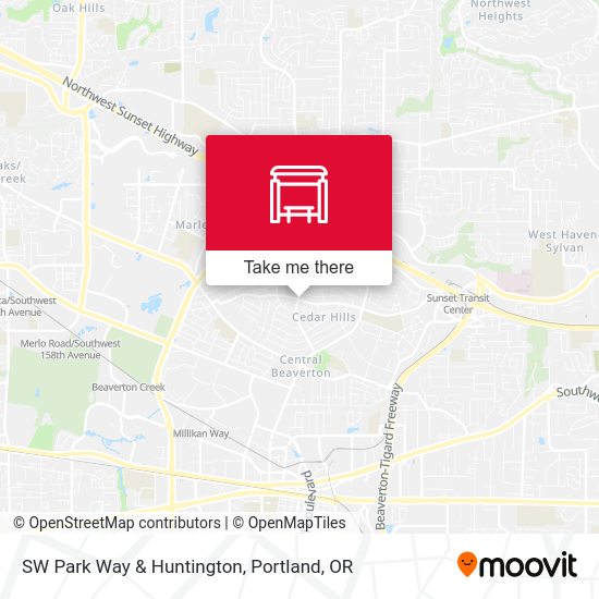SW Park Way & Huntington map