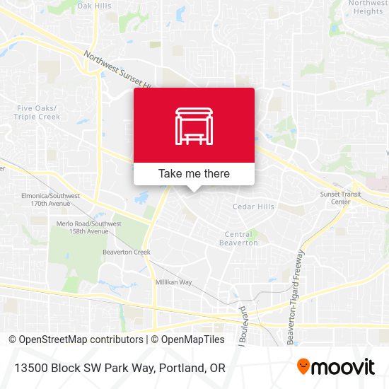 13500 Block SW Park Way map