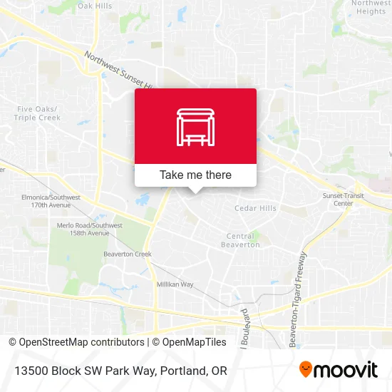 13500 Block SW Park Way map