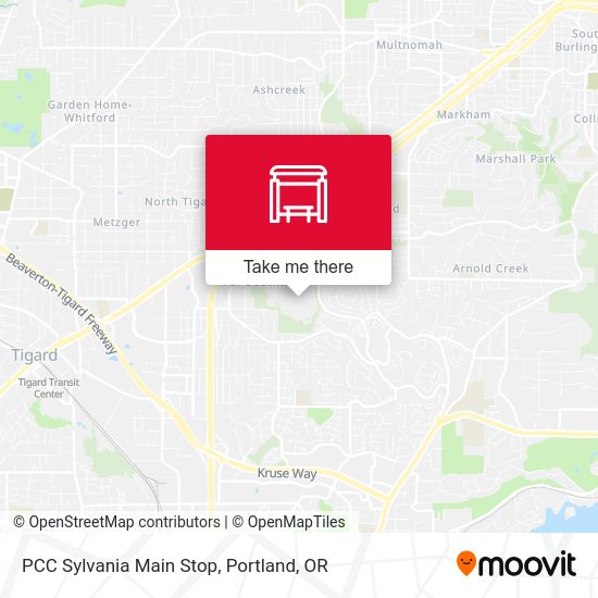 Mapa de PCC Sylvania Main Stop