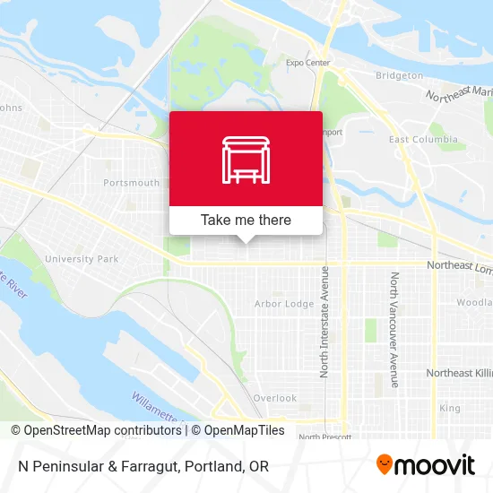 N Peninsular & Farragut map