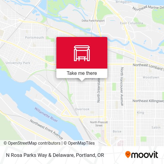 Mapa de N Rosa Parks Way & Delaware