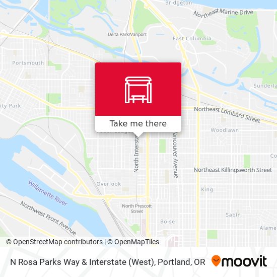 Mapa de N Rosa Parks Way & Interstate (West)