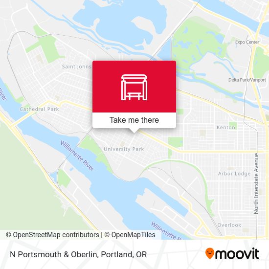 N Portsmouth & Oberlin map