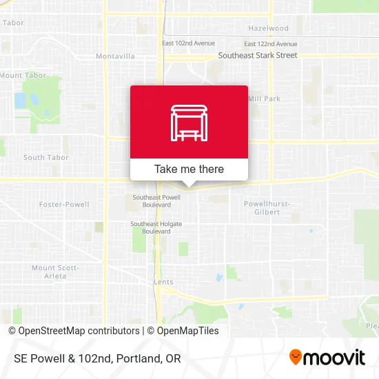 SE Powell & 102nd map
