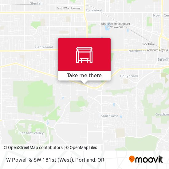 W Powell & SW 181st (West) map