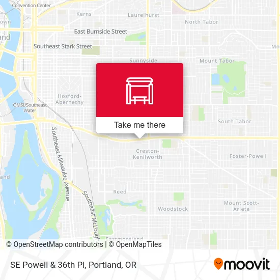 SE Powell & 36th Pl map