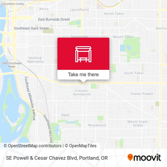 SE Powell & Cesar Chavez Blvd map