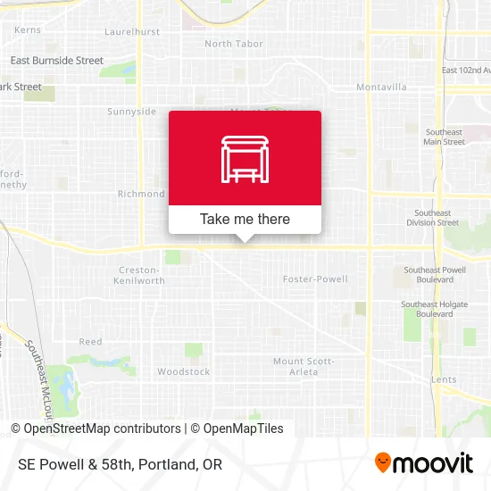 Mapa de SE Powell & 58th