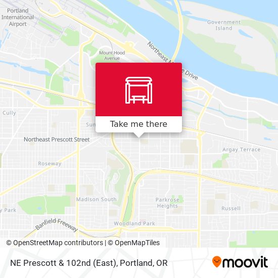 NE Prescott & 102nd (East) map