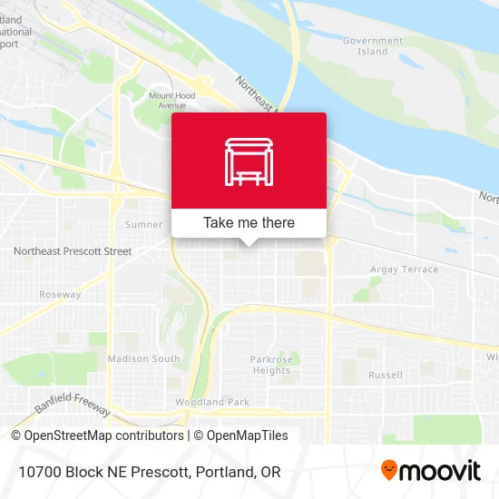 Mapa de 10700 Block NE Prescott