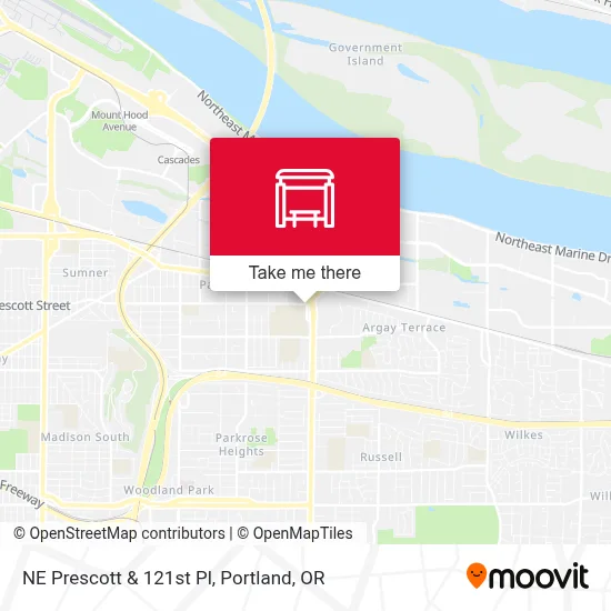 NE Prescott & 121st Pl map