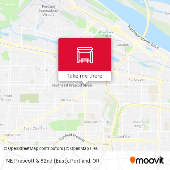 NE Prescott & 82nd (East) map