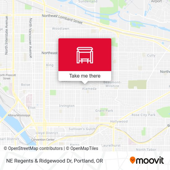 NE Regents & Ridgewood Dr map