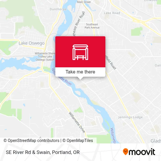 SE River Rd & Swain map