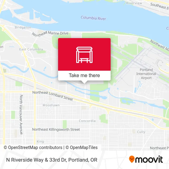 N Riverside Way & 33rd Dr map